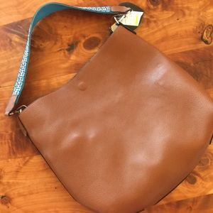 NWT brown & turquoise bag in bag purse